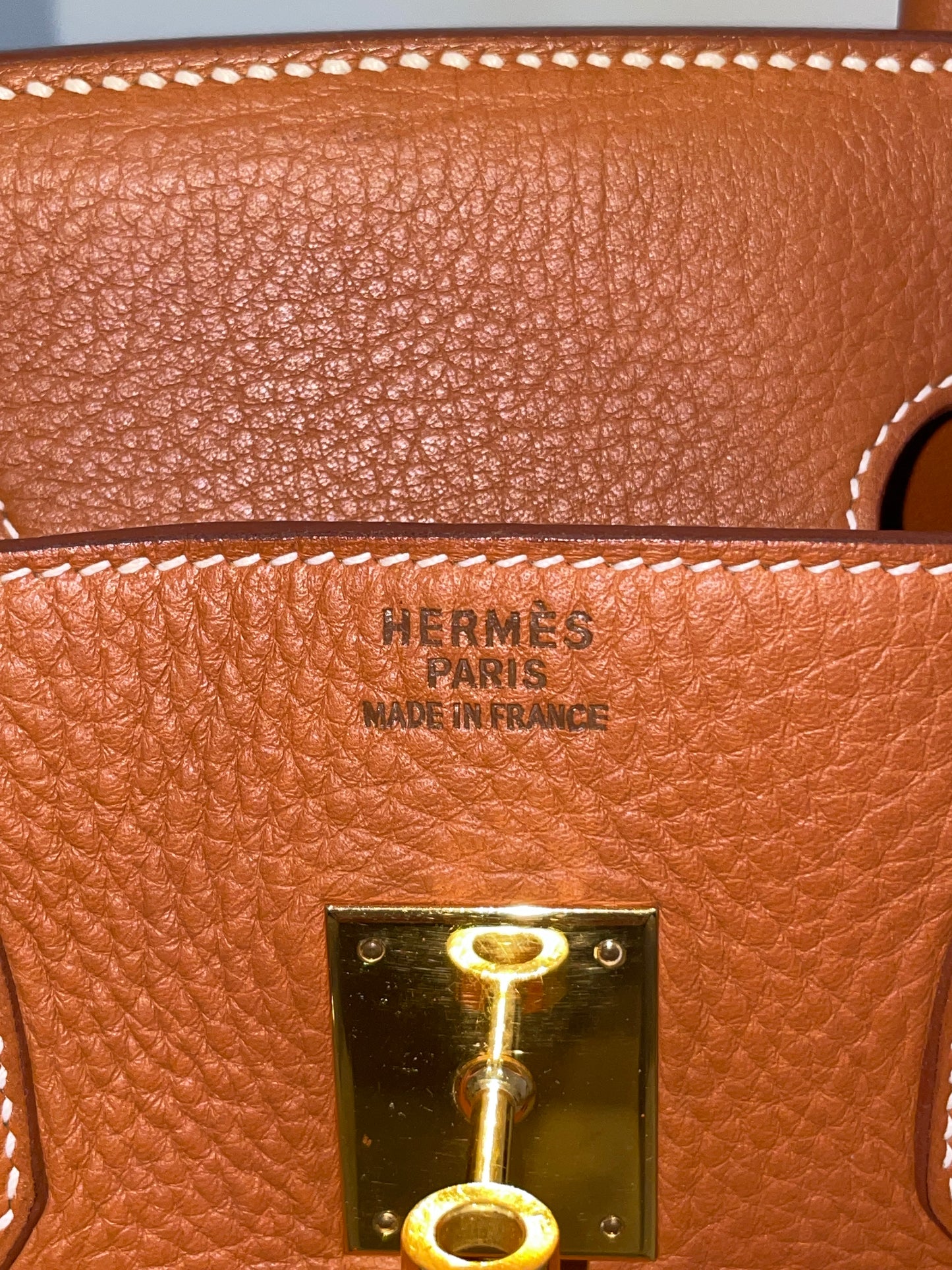 Hermès Birkin 35 leather handbag Red Brown