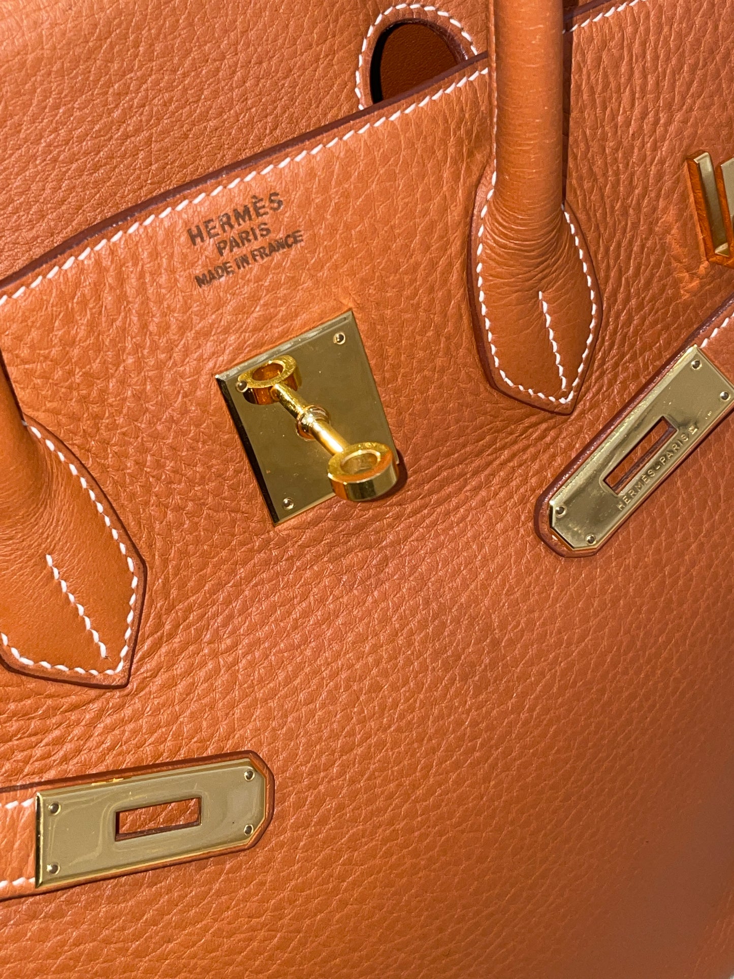 Hermès Birkin 35 leather handbag Red Brown