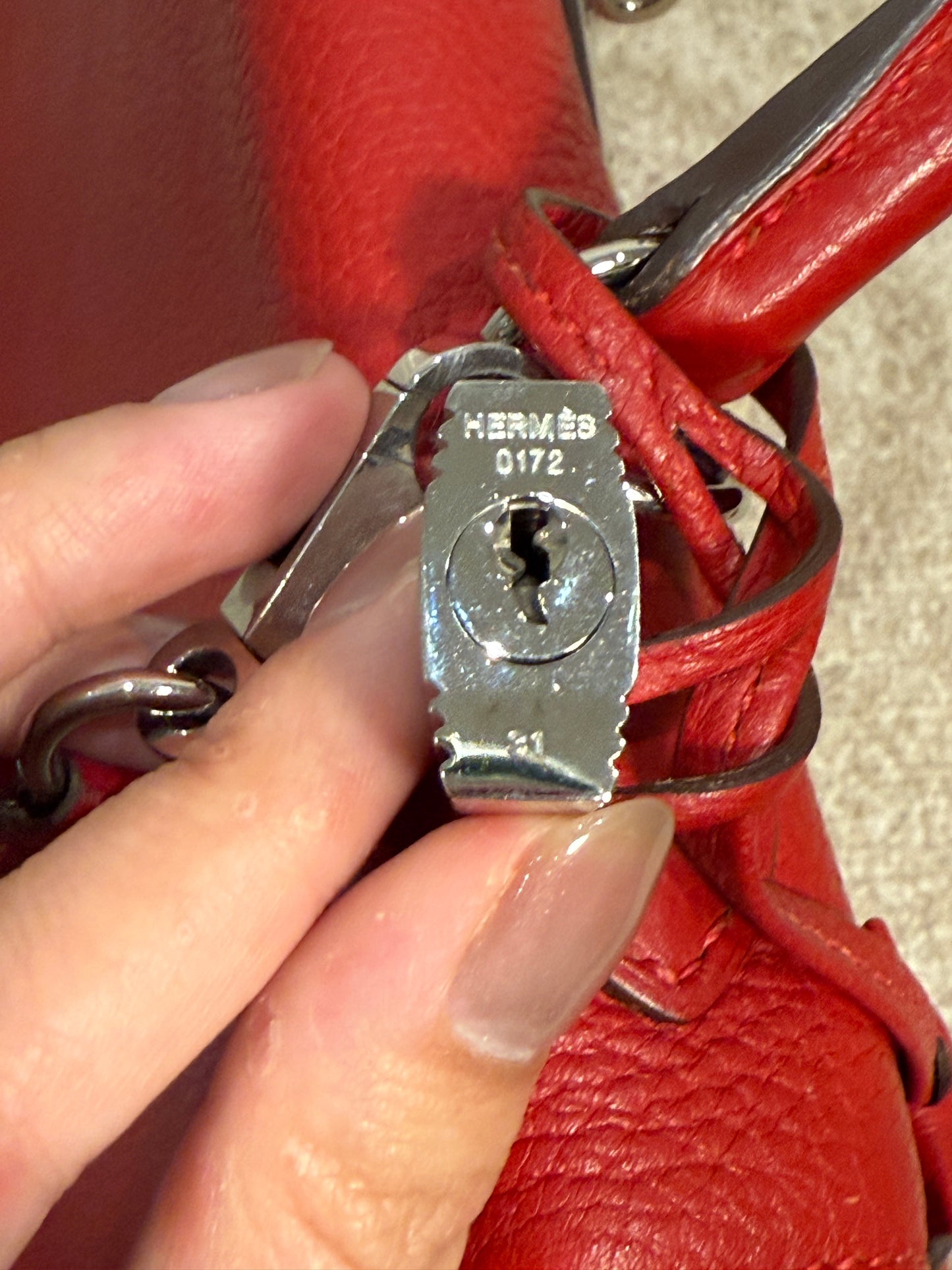 Hermès Kelly 32 leather handbag Rouge Casaque