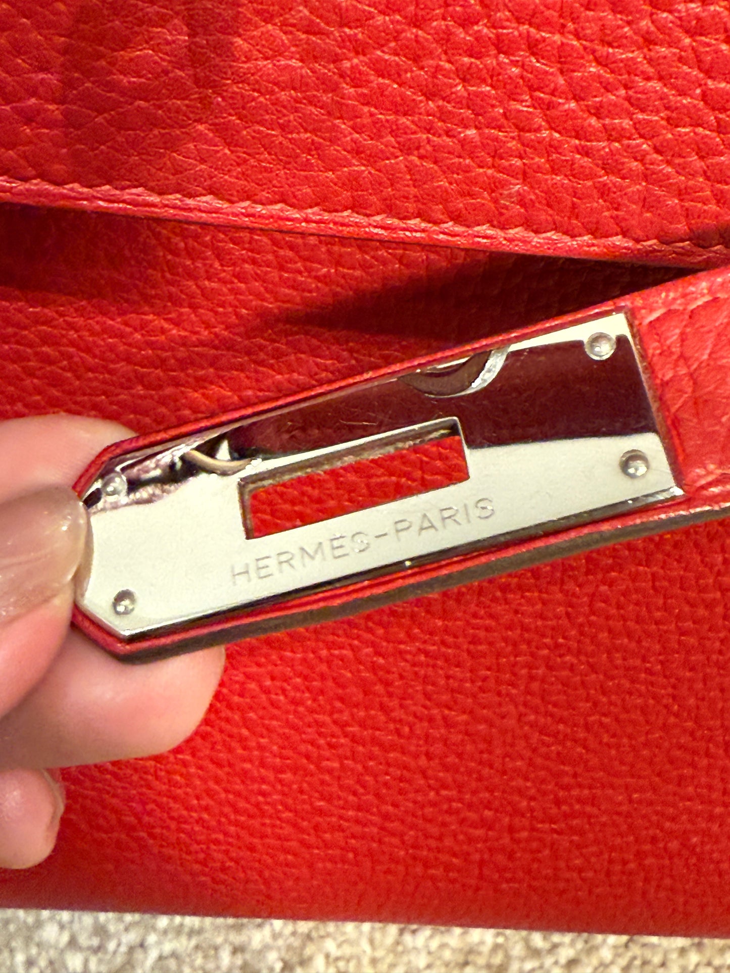 Hermès Kelly 32 leather handbag Rouge Casaque