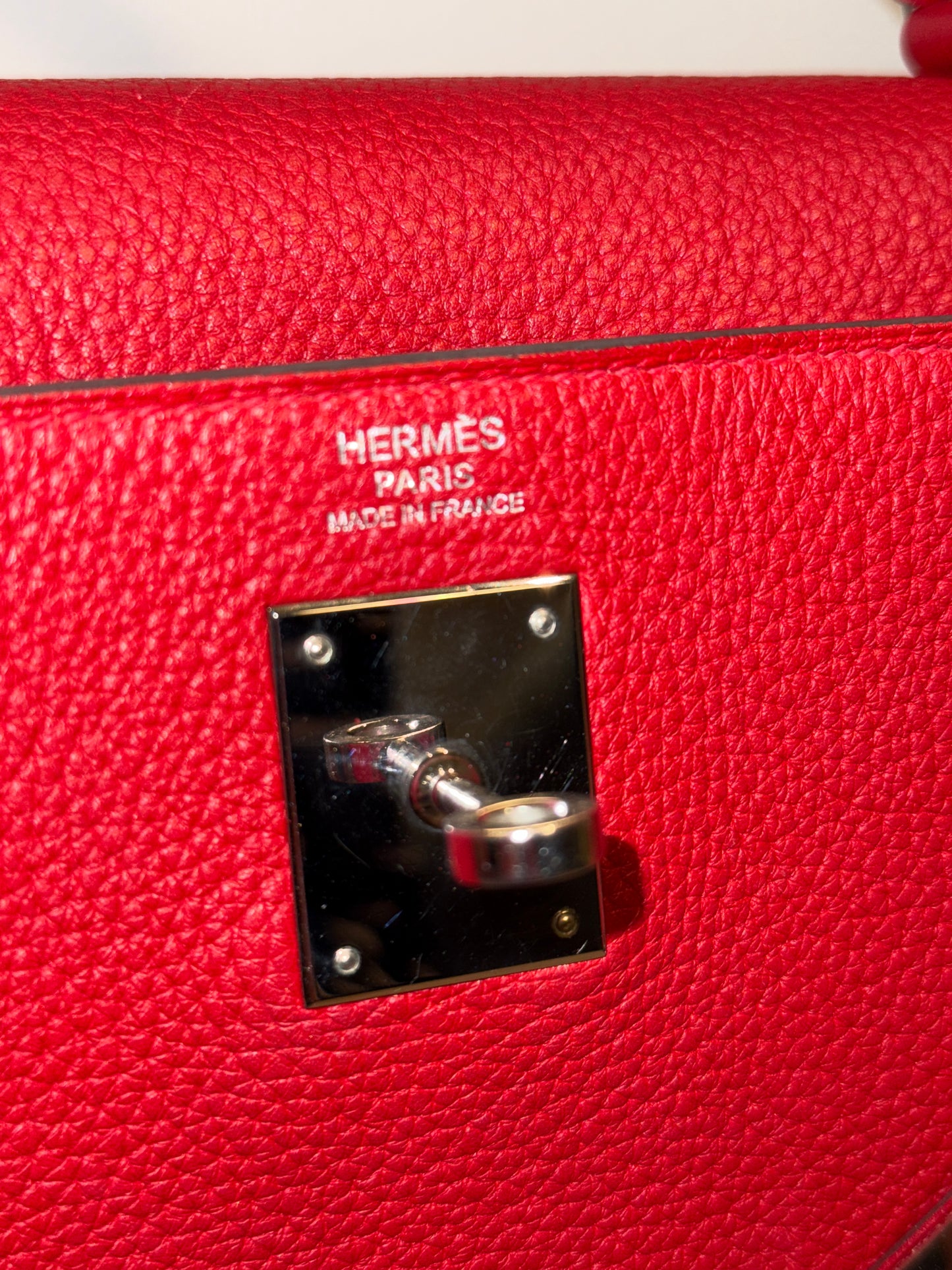 Hermès Kelly 32 leather handbag Rouge Casaque