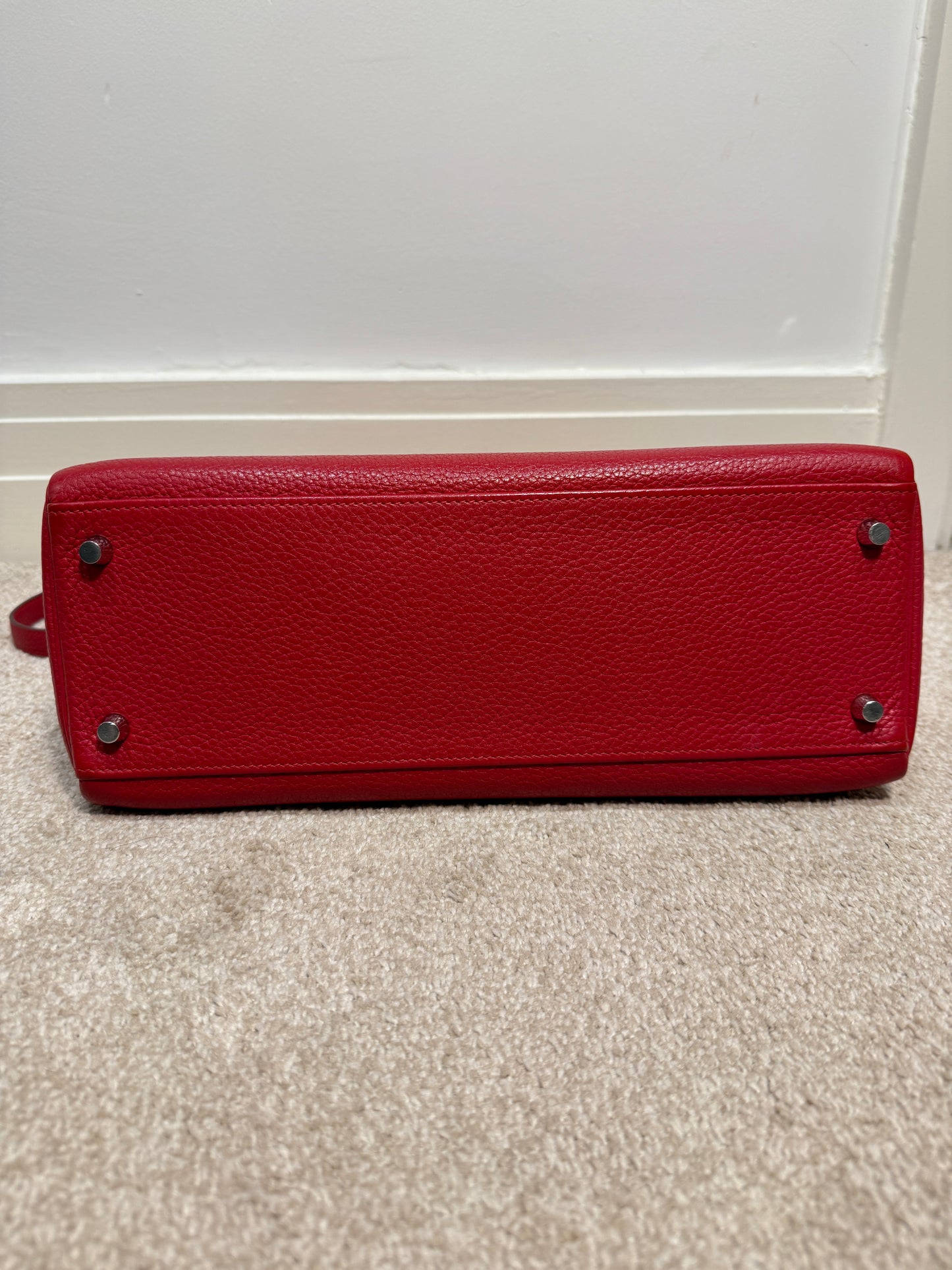 Hermès Kelly 32 leather handbag Rouge Casaque