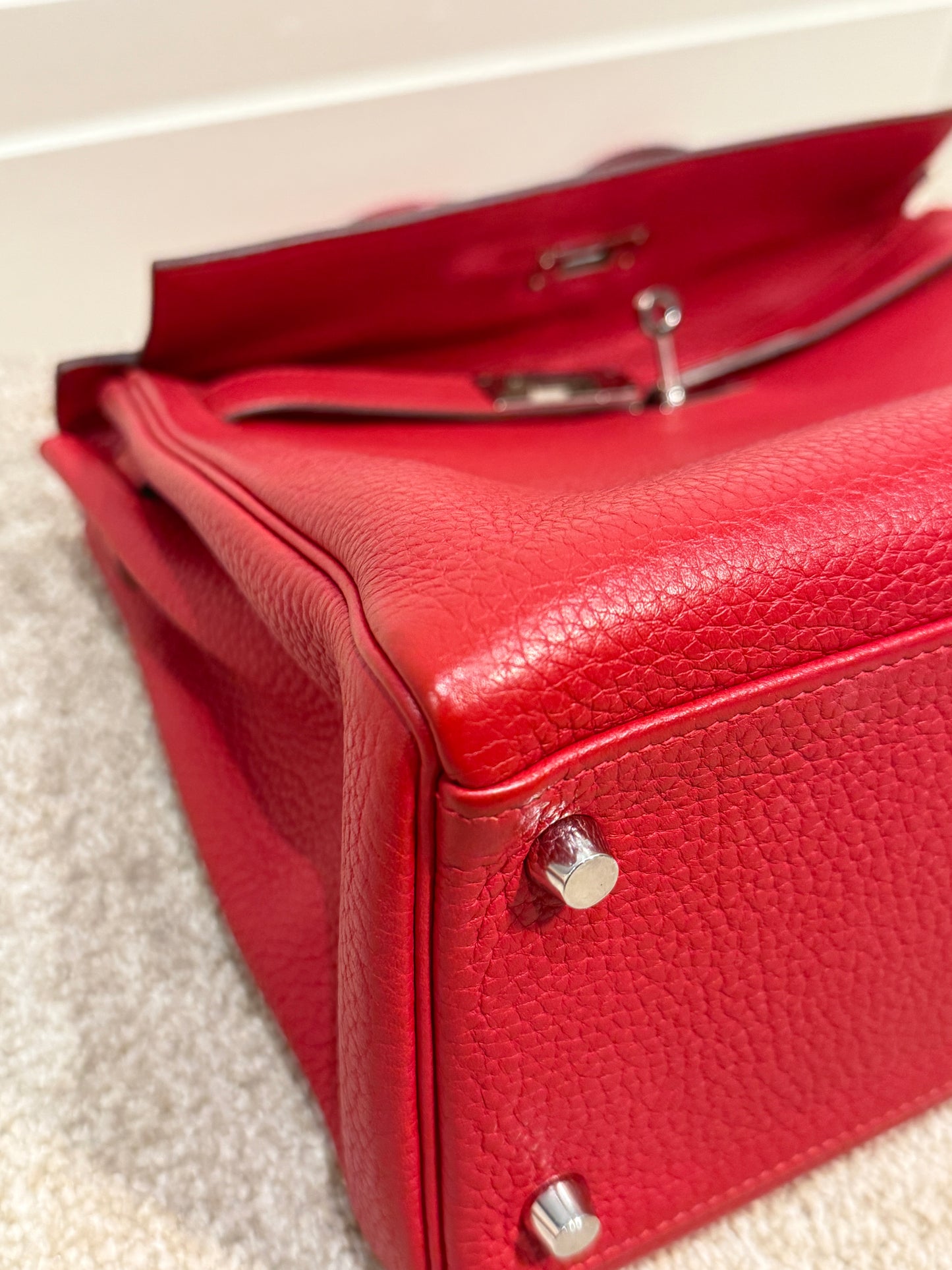 Hermès Kelly 32 leather handbag Rouge Casaque