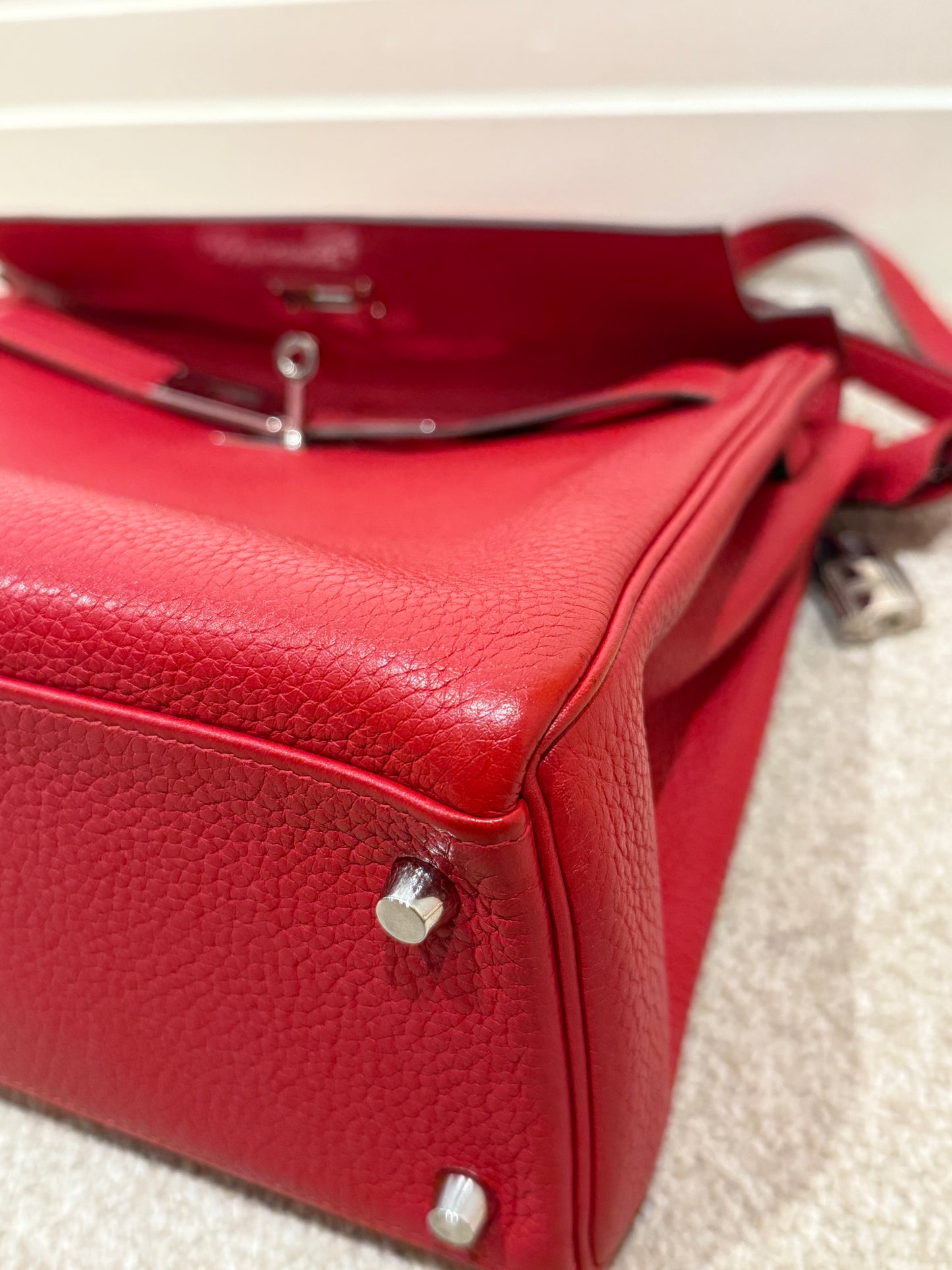 Hermès Kelly 32 leather handbag Rouge Casaque